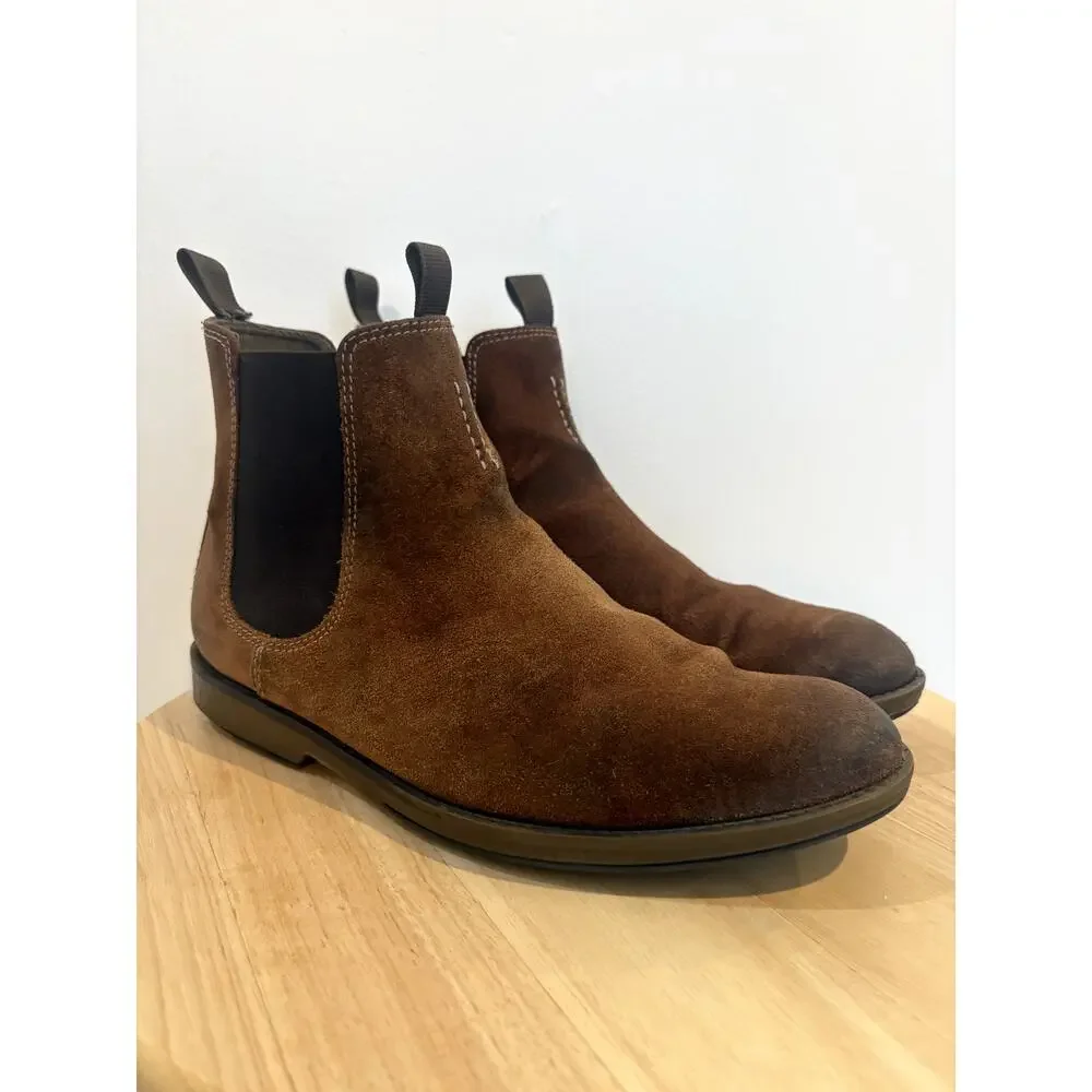 Clarks Men's Collection Brown Suede Chelsea Boots